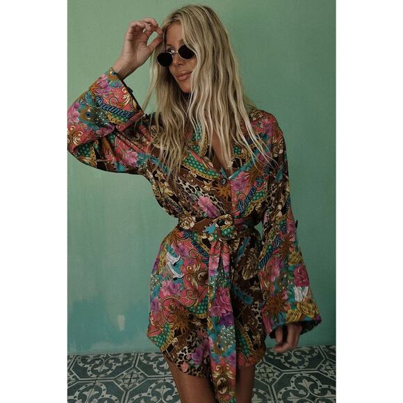 NWT Spell Lovers & Dreamers Blazer Dress Cosmos Pink Size S Colorful Print - Picture 3 of 10